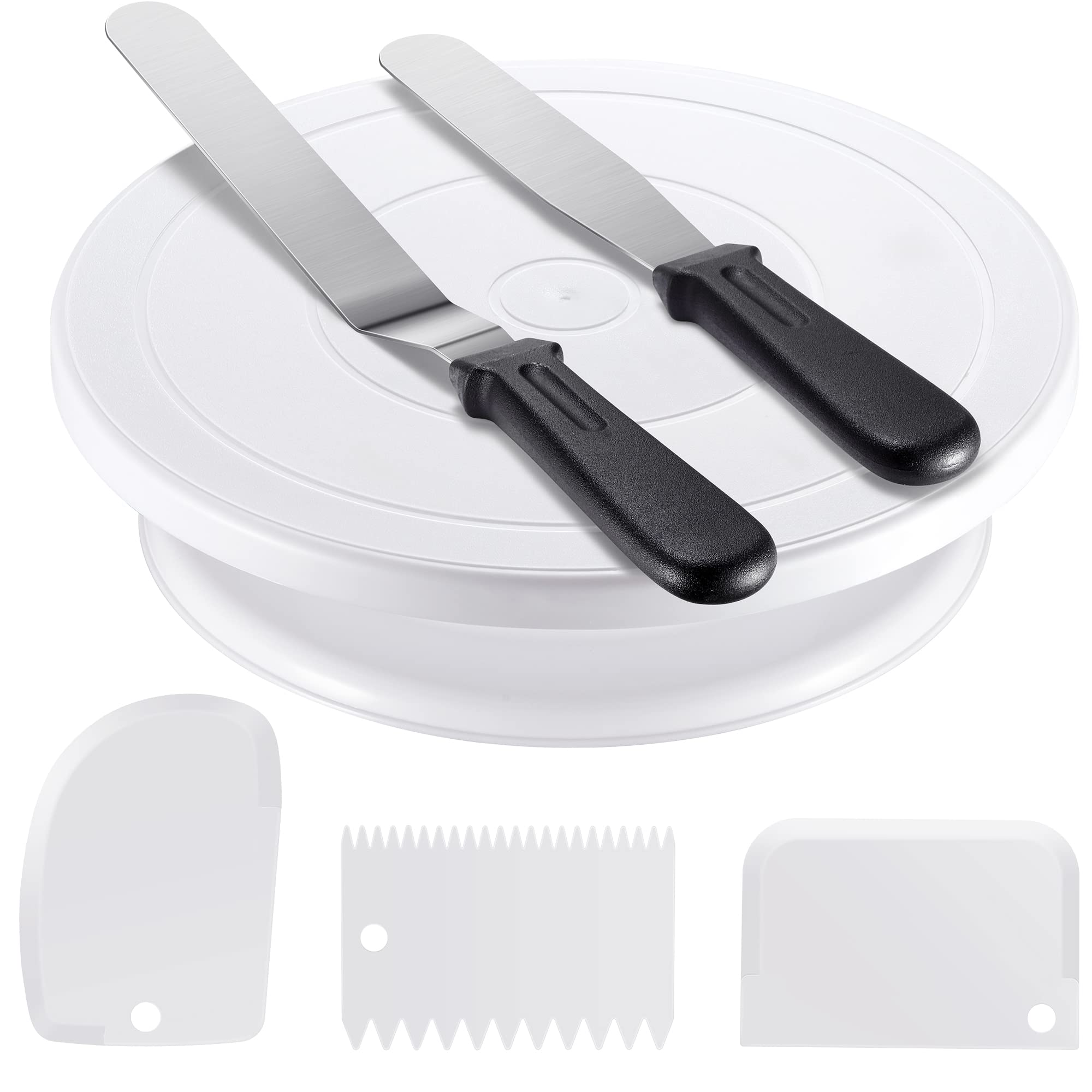 Kootek kit decoracion tortas con base giratoria 360 facilita patrones consistentes.