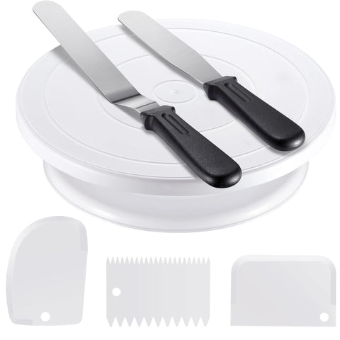 Kootek kit decoracion tortas con base giratoria 360 facilita patrones consistentes.