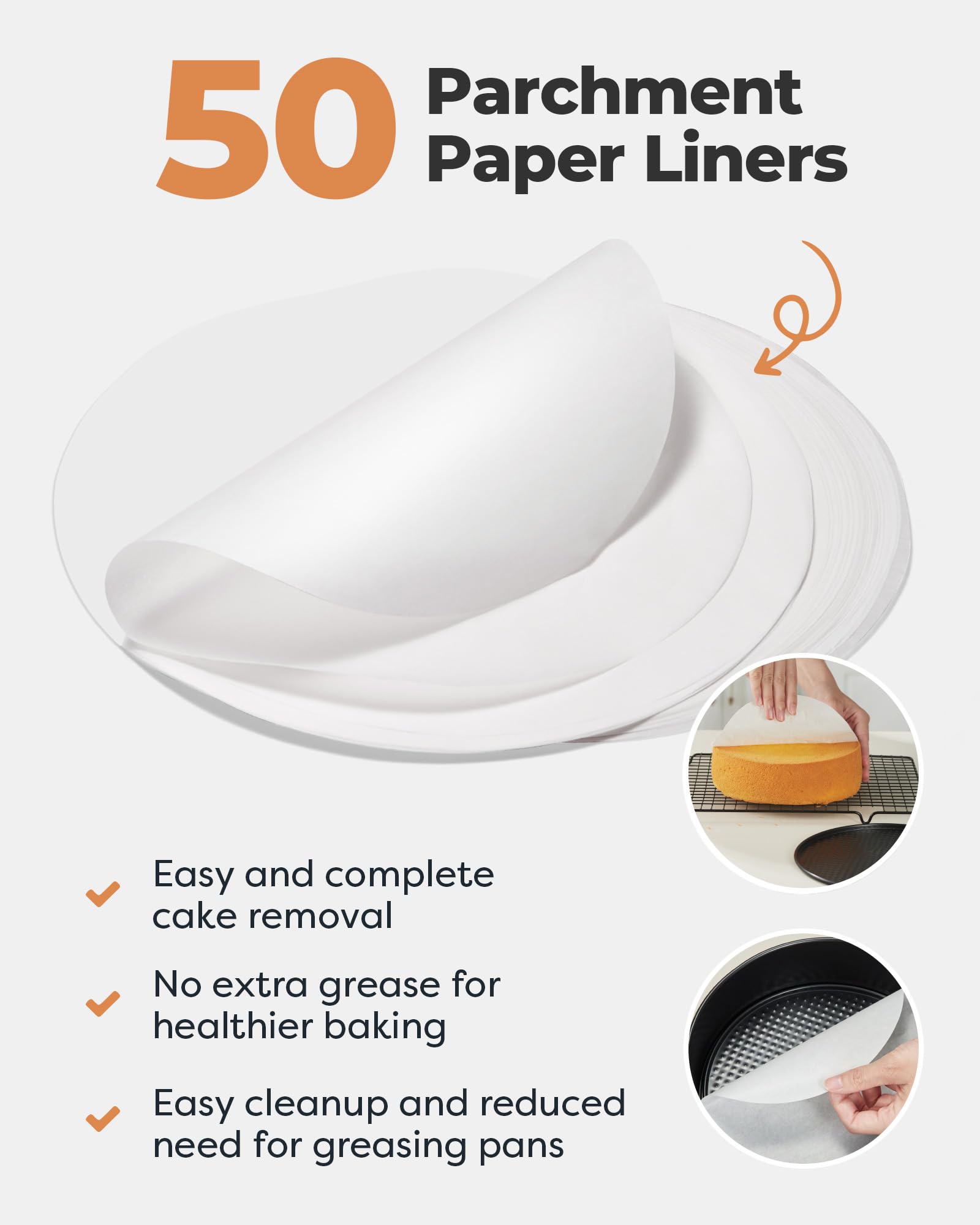 Kootek papel pergamino 50 hojas para cocción fácil y sin atascos.
