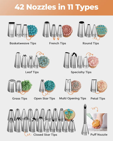 Kootek peines decorativos para texturas profesionales en pasteles.