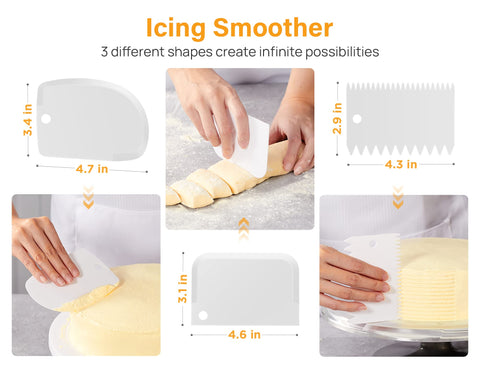 Raspadores de crema Kootek para crear texturas y patrones variados.