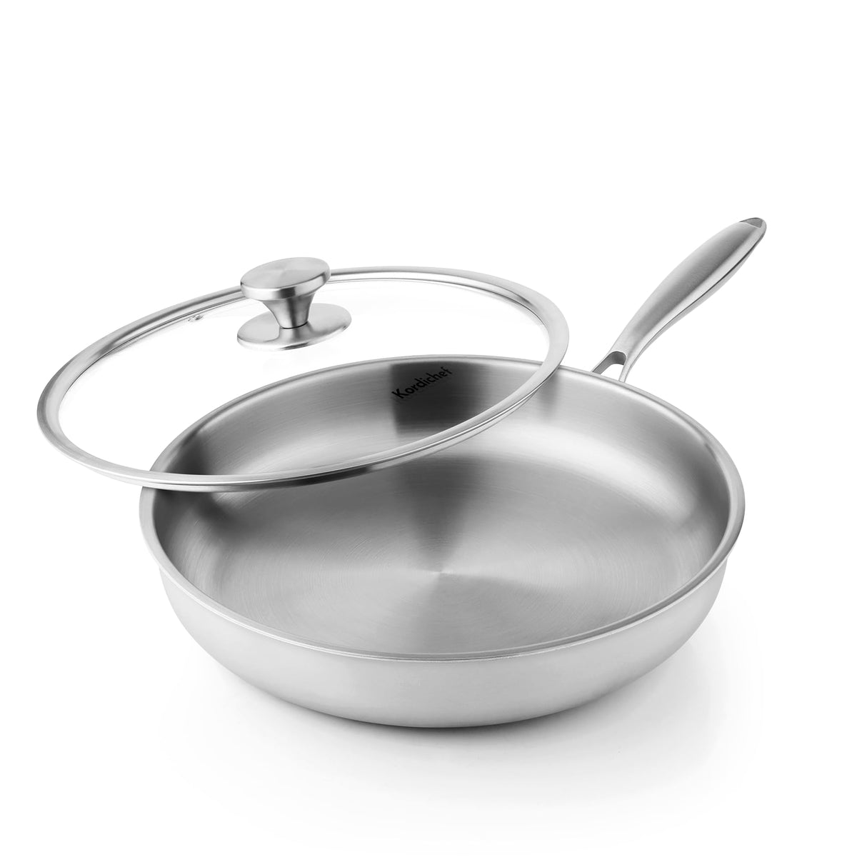 Sartén Kordichef de 12'' con tapa, ideal para sofreír y sellar ingredientes.