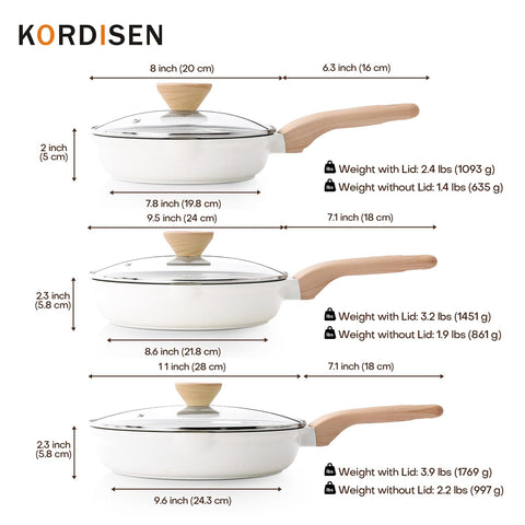 Base compatible con inducción en las sartenes Kordisen para mayor versatilidad.