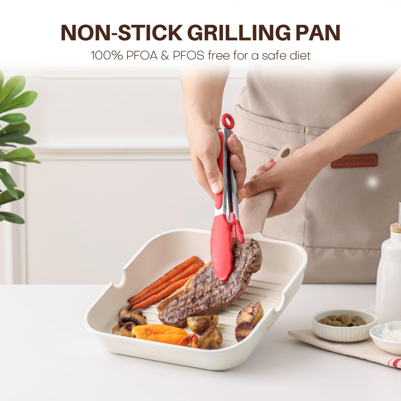 Parrilla cuadrada Kordisen con base de acero para calor uniforme