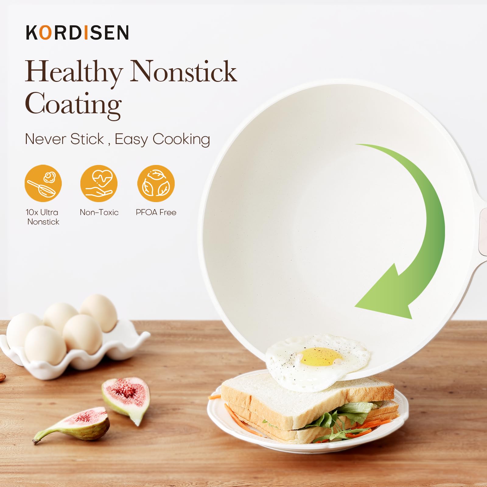 Wok Kordisen con base magnética apta para inducción, cocina rápida y distribución uniforme del calor.