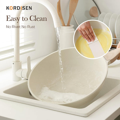 Tapa de vidrio transparente del wok Kordisen, monitoriza cocción sin perder calor.