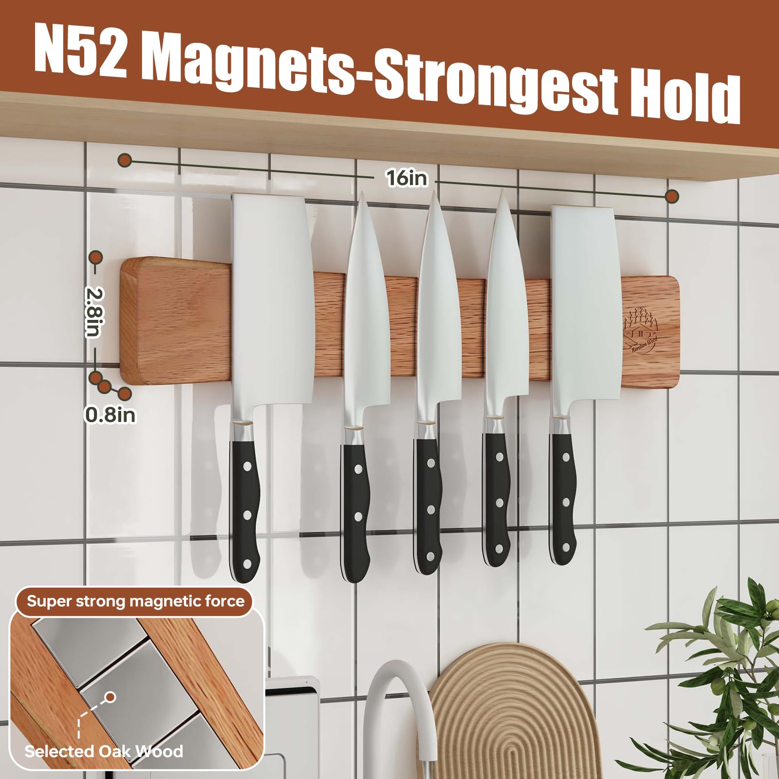 KORELION WOOD imanes N52 primer plano, gran fuerza de sujeción.