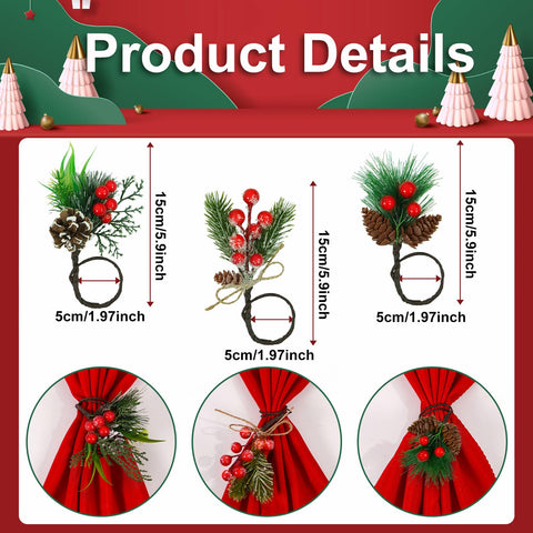 Korlon Tec aros para servilleta navidad imitacion plantas, duraderos y resistentes.