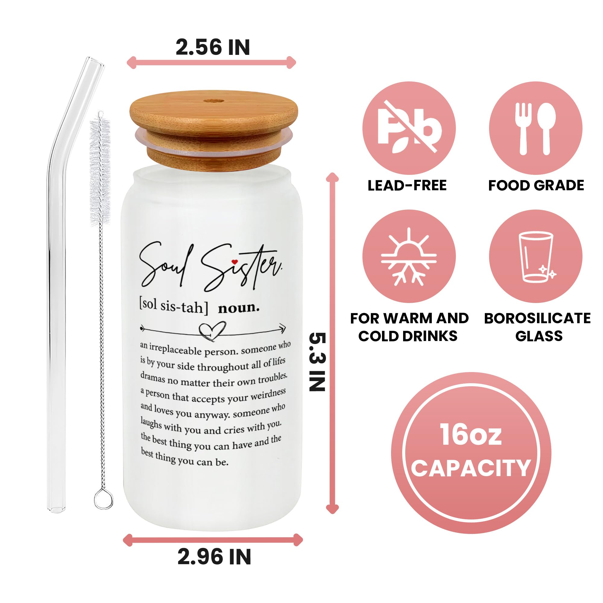 KORUBIA Vaso Lata 16oz pajillas de vidrio reutilizables incluidas