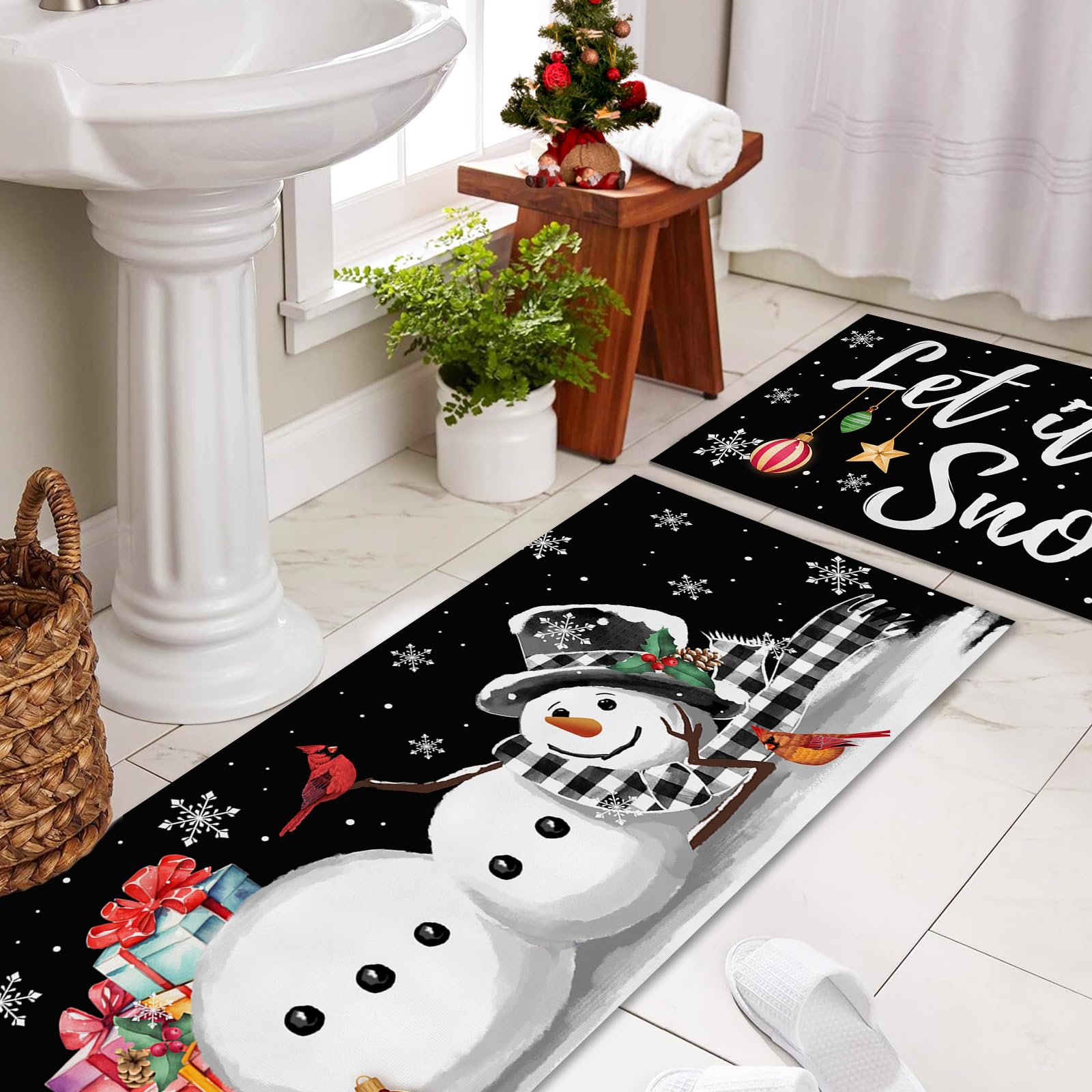 Decoración navideña para cocina de Korvita Let It Snow, crea ambiente festivo.