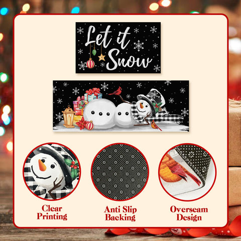 Detalla el diseño nevado de Korvita Let It Snow, decorativo y nostálgico.