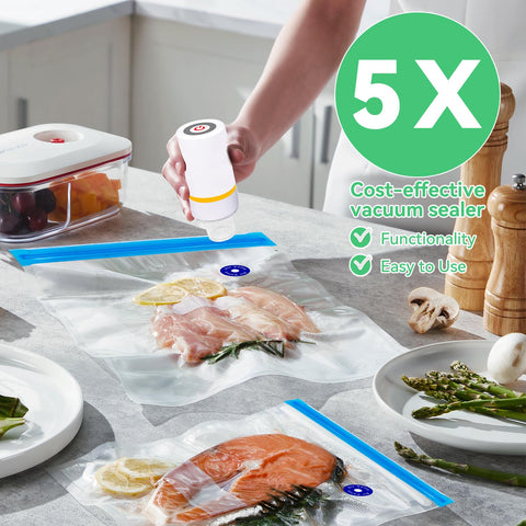 Kosbon sous vide bolsas reutilizables para conservar alimentos de forma segura.