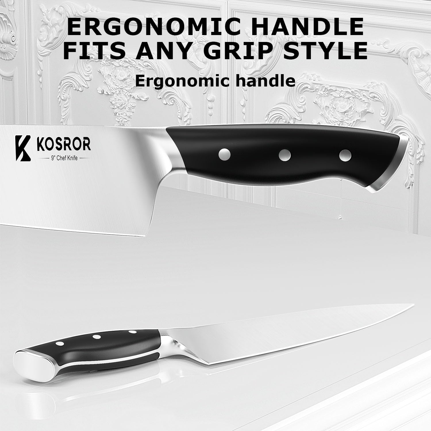 Kosror ShadowCraft cuchillo pan 8 pulgadas: cortes limpios en pan y bagels.
