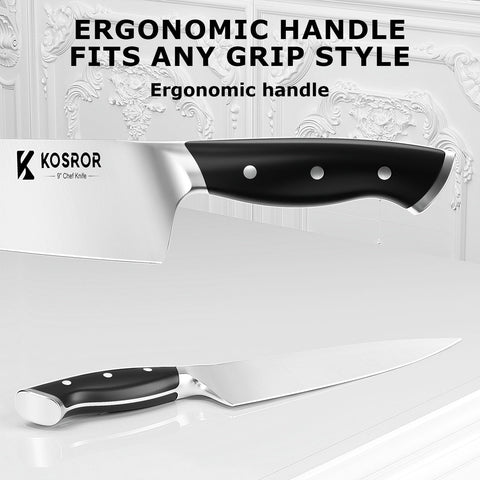 Kosror ShadowCraft cuchillo pan 8 pulgadas: cortes limpios en pan y bagels.