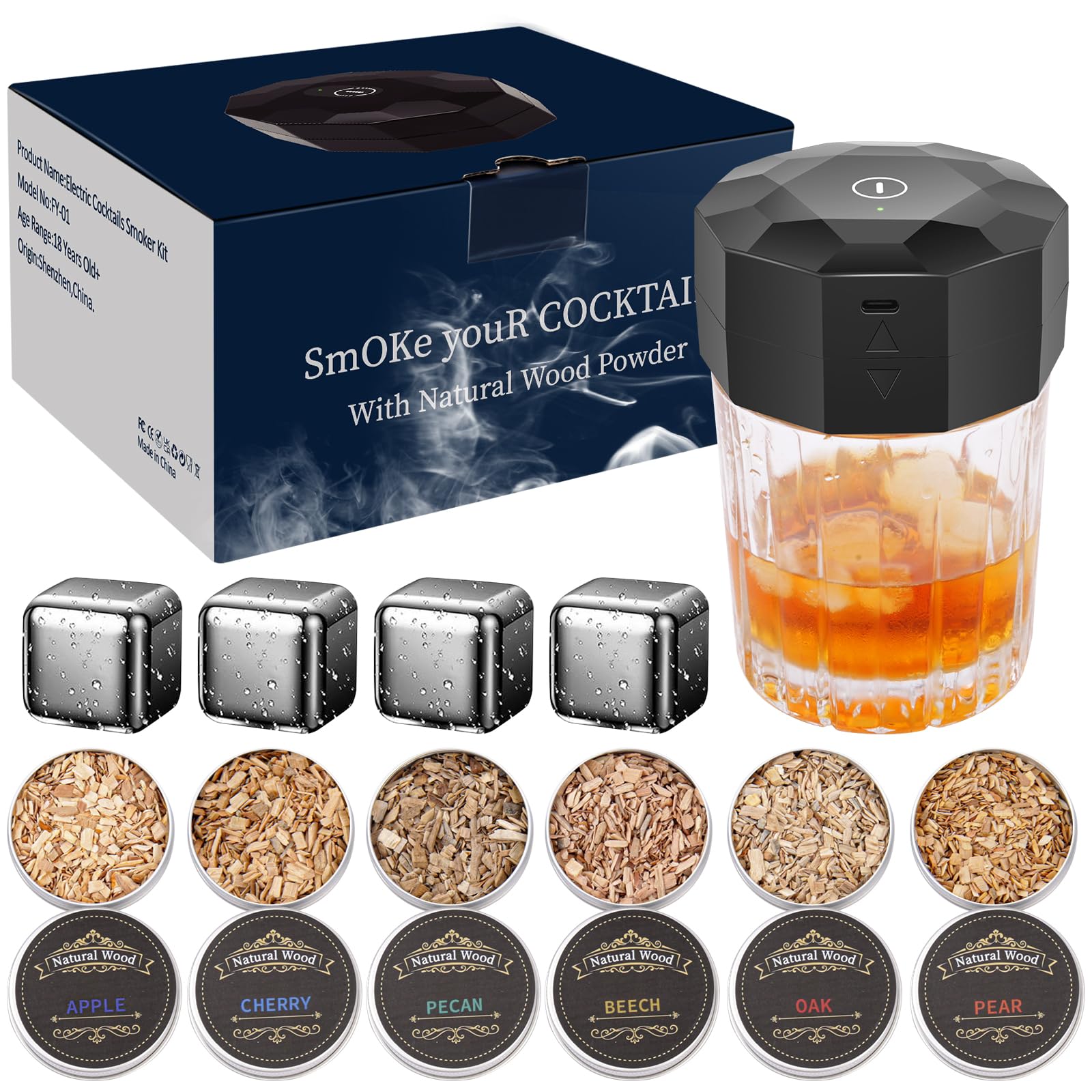 KOUARA ahumador de whisky en caja regalo elegante para sorprender