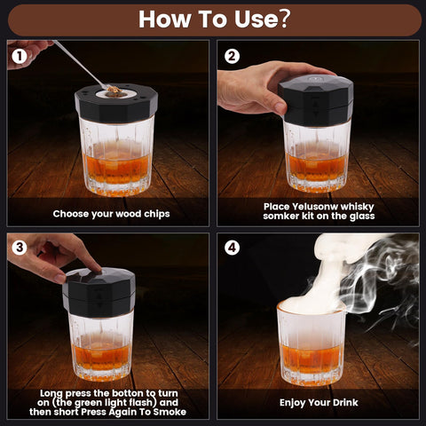 KOUARA ahumador de whisky carga USB integrada para uso práctico