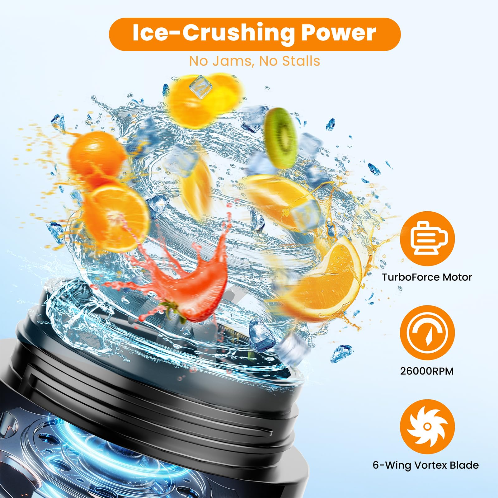 Licuadora portátil Kourice para smoothies, compacto y fácil de guardar en bolsos.