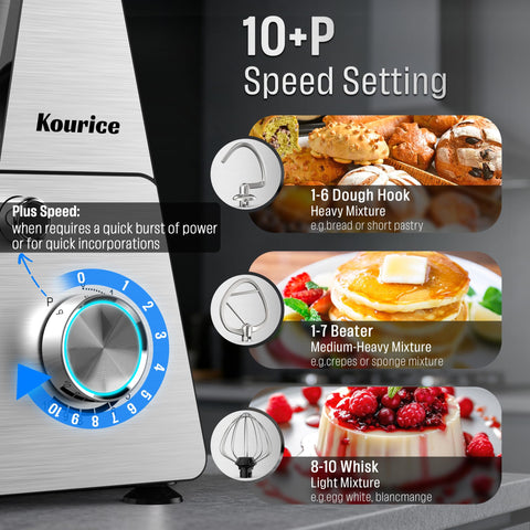 Kourice tecnología de mezcla 360° para textura uniforme sin raspado.