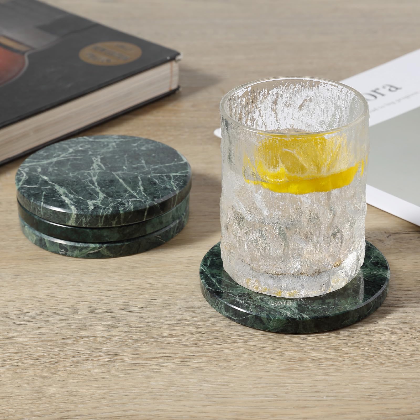 Koville posavasos de mármol, duraderos y fáciles de limpiar.