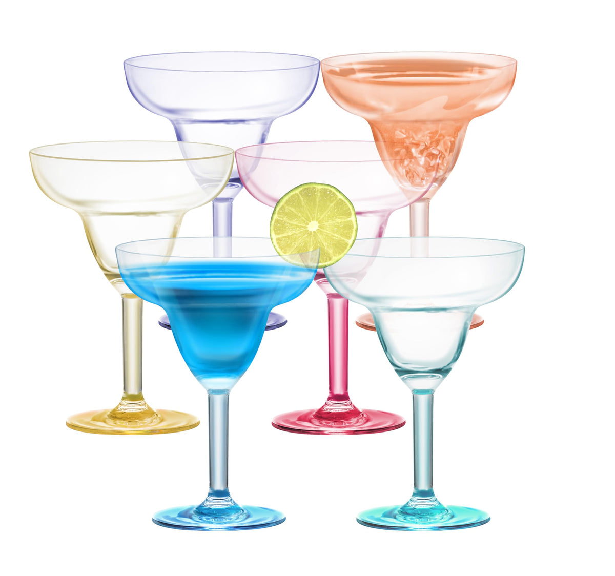 KOXIN-KARLU vaso margarita 12oz acrílico colorido, ideal para fiestas y bebidas seguras.