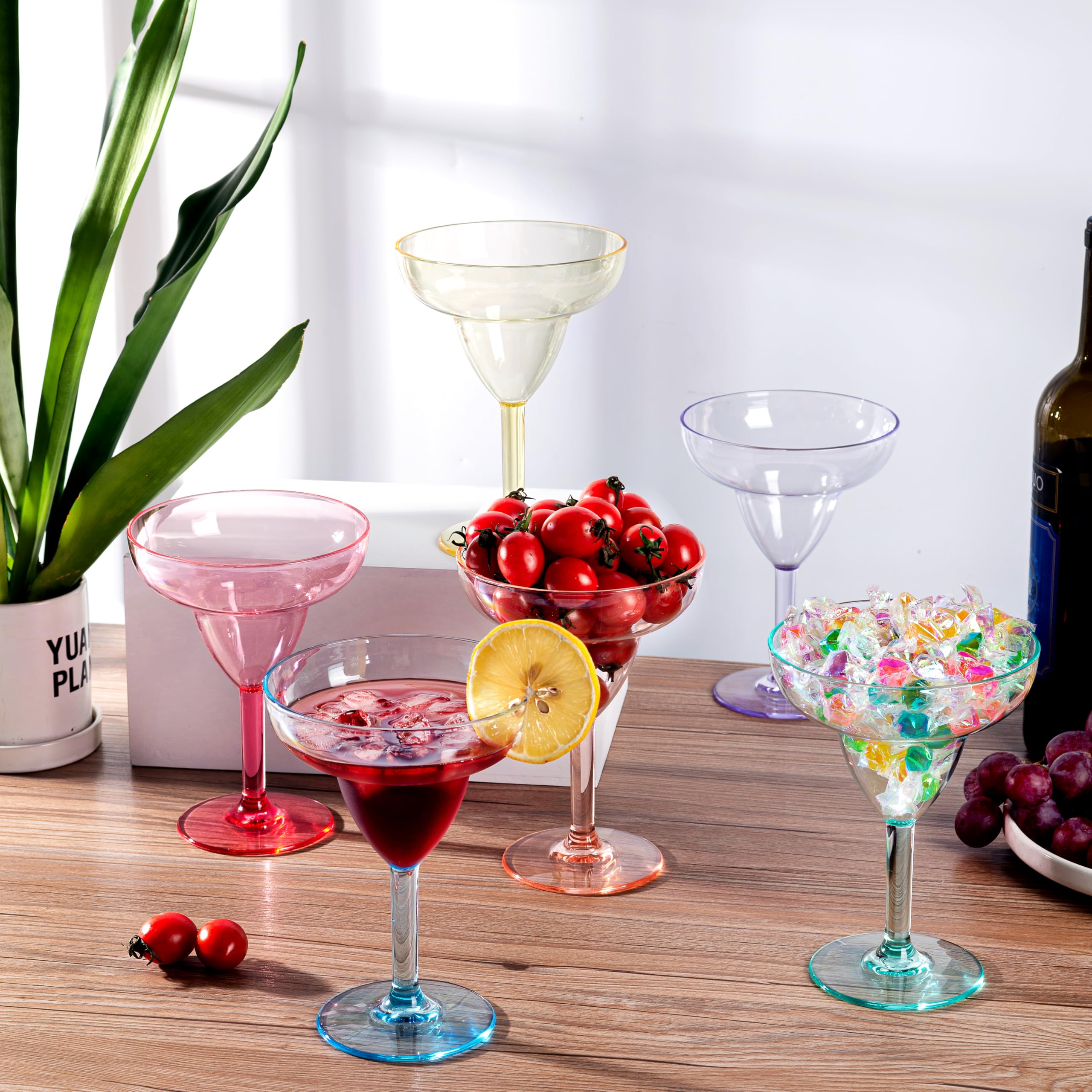 KOXIN-KARLU vaso margarita acrílico resistente a roturas para barbacoas y eventos.