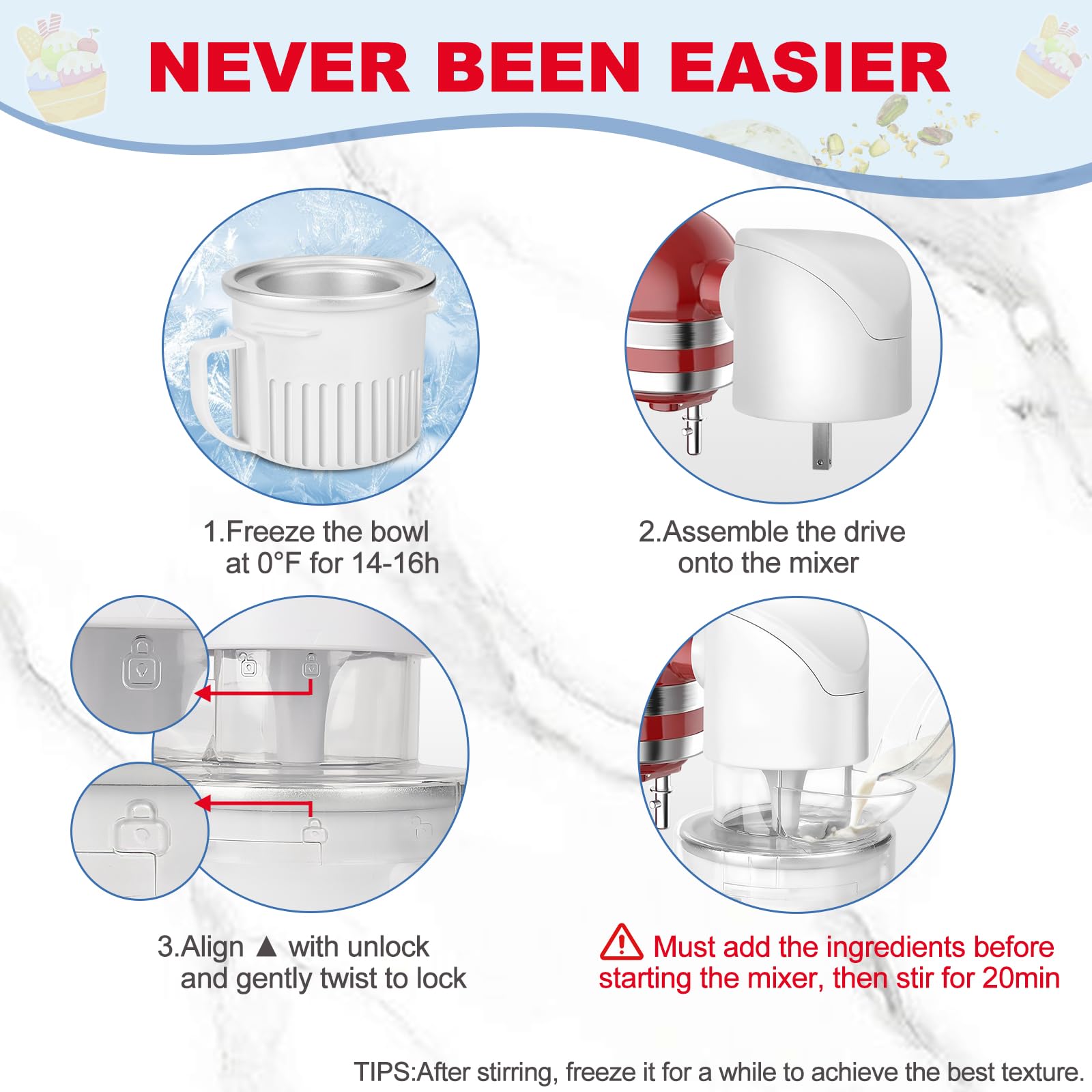 KOYOEY materiales sin BPA y aluminio resistente para helados seguros