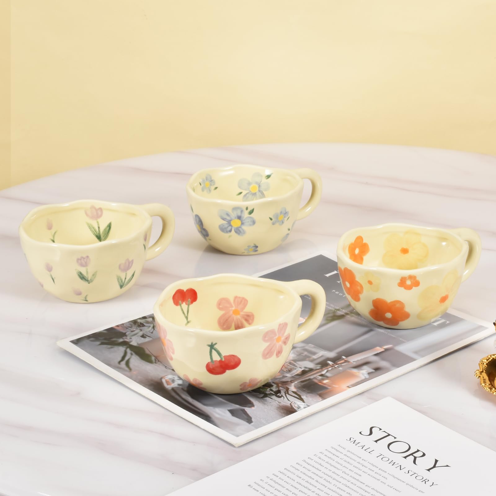 Conjunto Koythin 4 tazas, uso diario cómodo y versátil