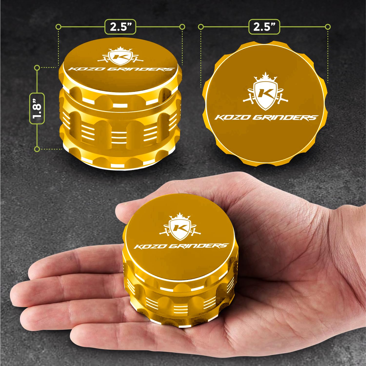 KOZO molinillo de aluminio resistente para uso diario