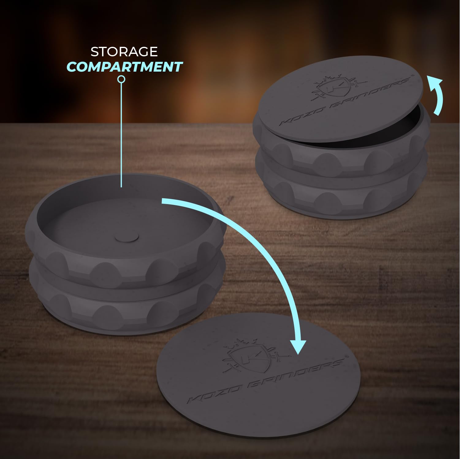 KOZO molinillo de especias con almacenamiento integrado para guardar tu mezcla.