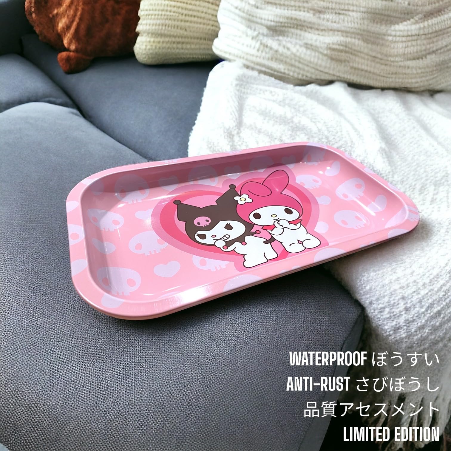 KOZUKI Bandeja decorativa rosa anime, perfecta para mesa o escritorio.