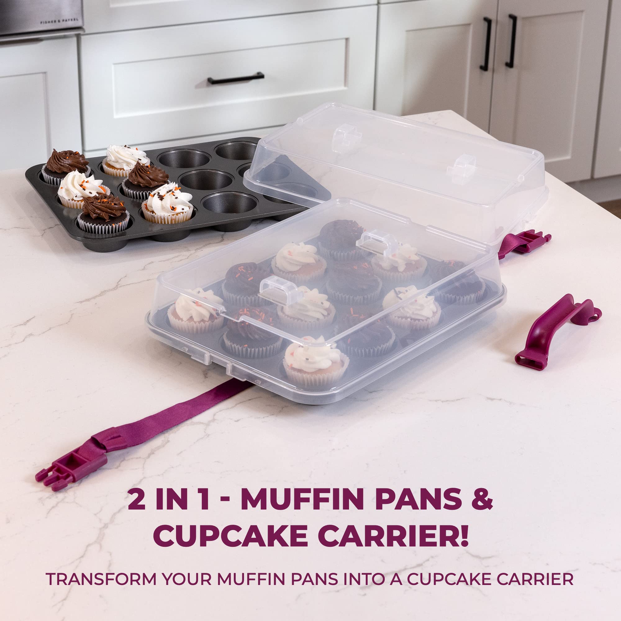 KPKitchen Portacupcakes 24 unidades: apto para fiestas con mayor capacidad.
