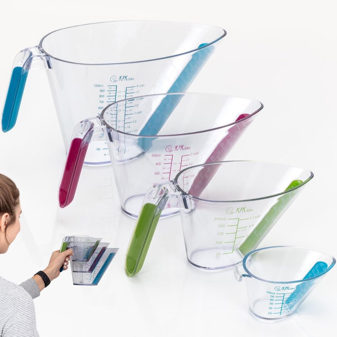 KPKitchen tazas anguladas de 4 tazas con lectura desde arriba