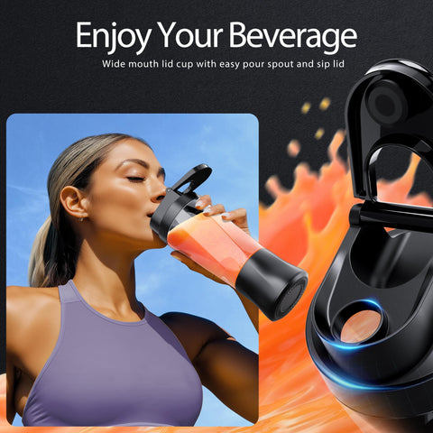 KPMARE batidora portátil con carga USB-C para recargas flexibles.