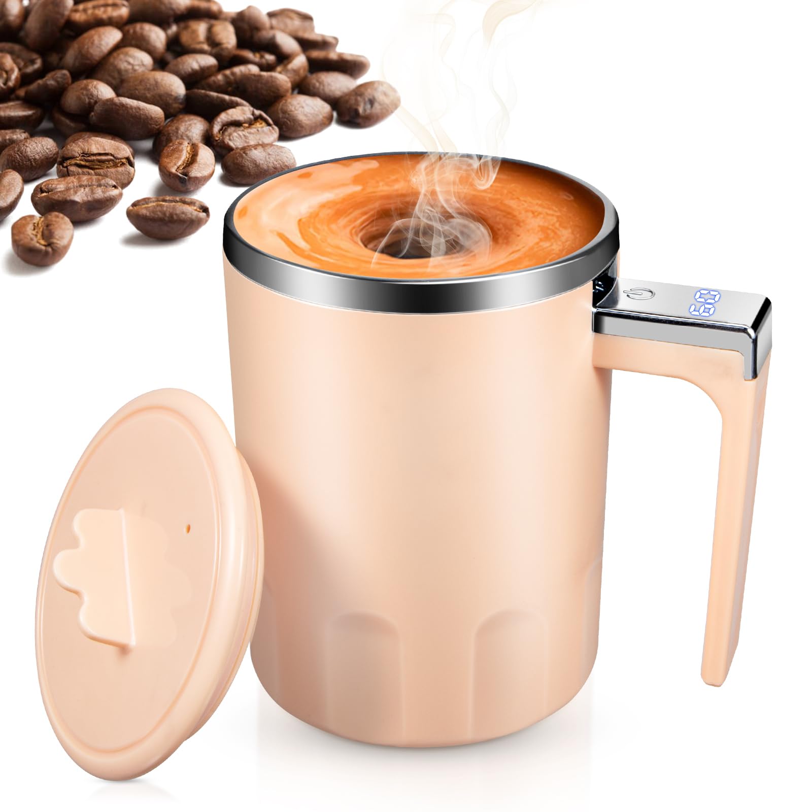Kqiang taza agitadora automática con magneto para mezclar café sin esfuerzo