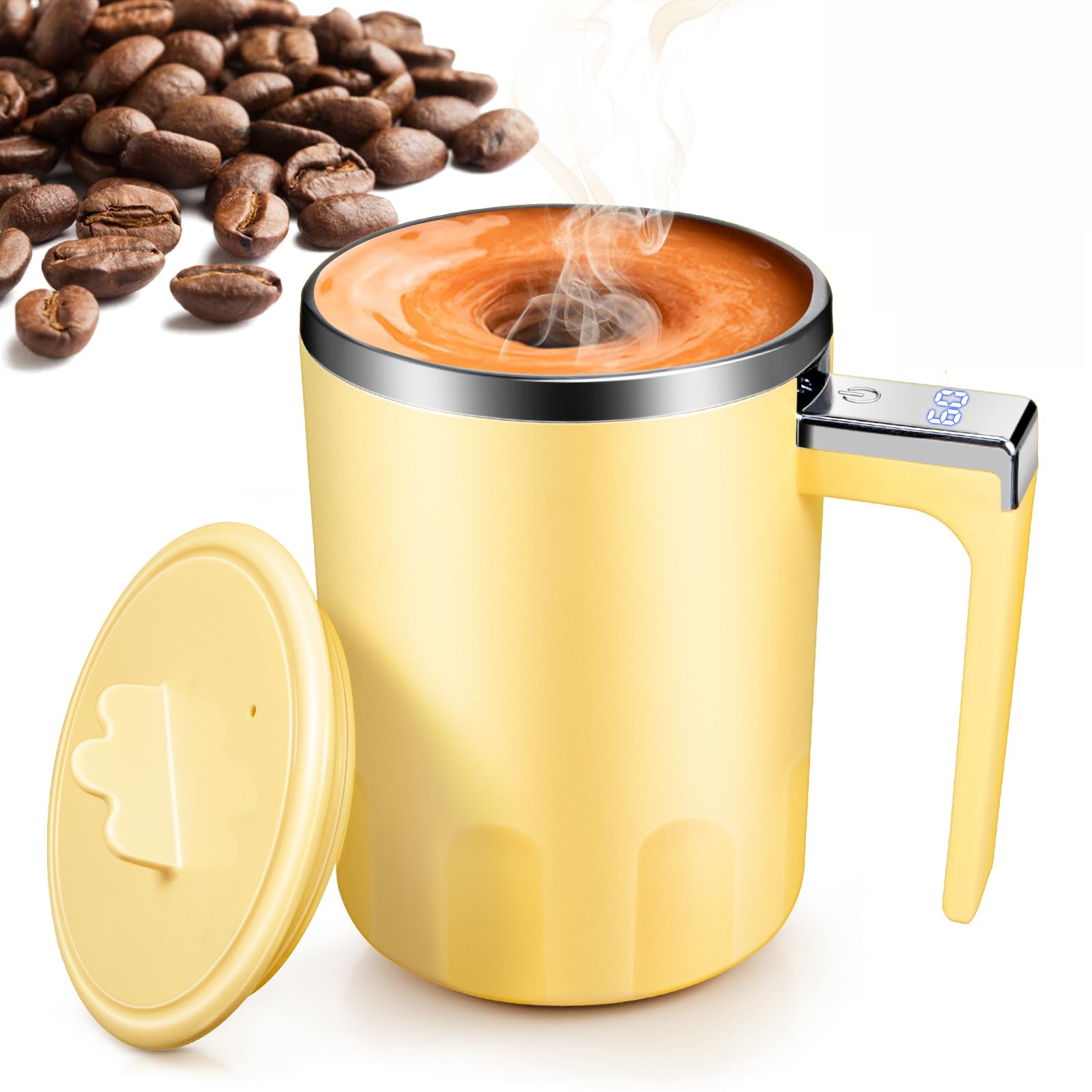 Taza agitadora automática Kqiang con imán para mezclar bebidas rápidamente