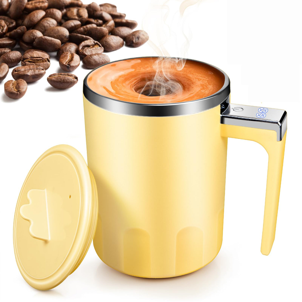 Taza agitadora automática Kqiang con imán para mezclar bebidas rápidamente