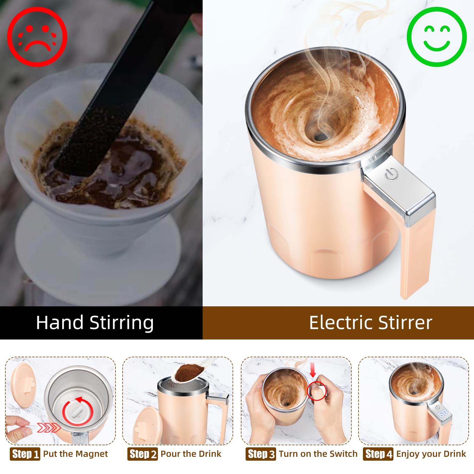Kqiang boca amplia facilita limpieza y llenado de la taza
