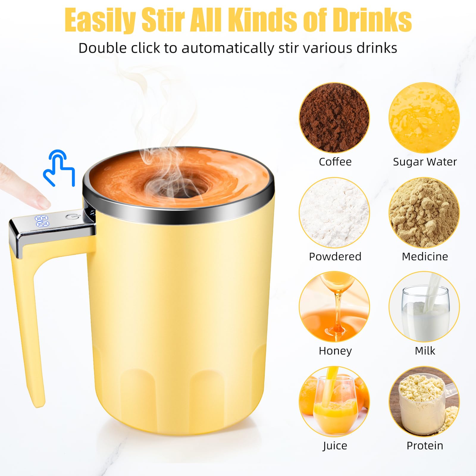 Taza Kqiang con mezcla automática y imán para batidos uniformes