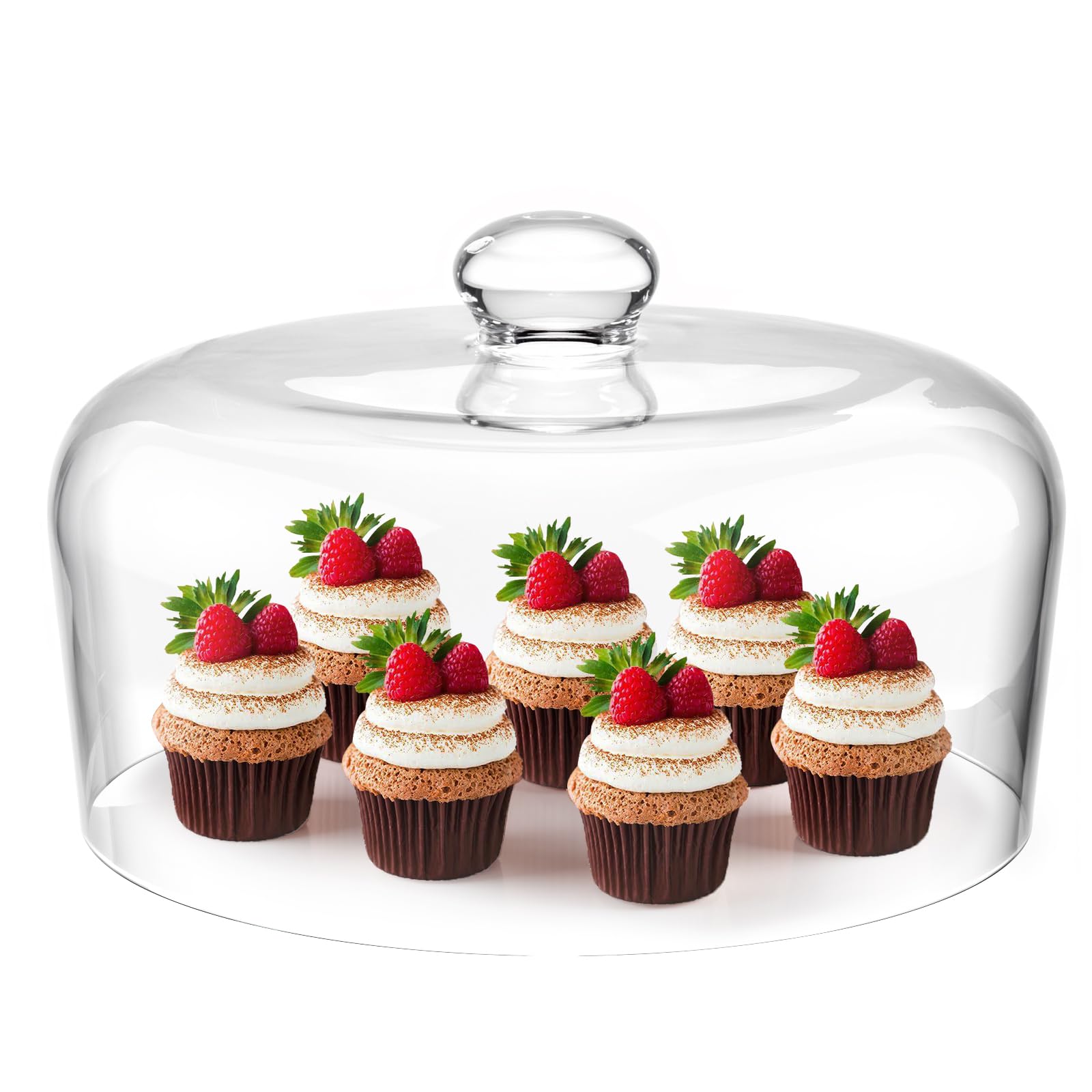 Krbnk campana de cristal para pastel de 11 pulgadas, muestra y protege postres