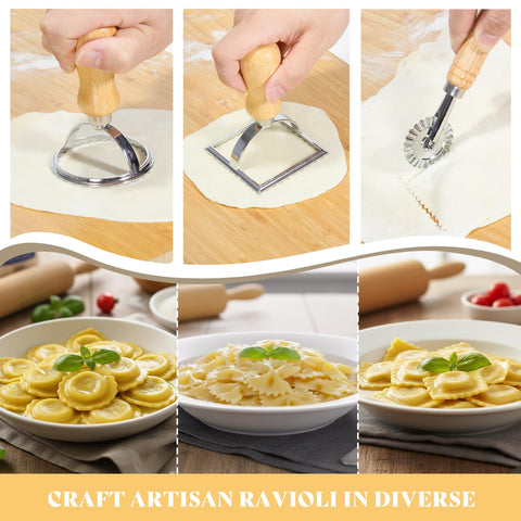 Krbnk rueda cortadora para ravioli para sellar y definir rellenos