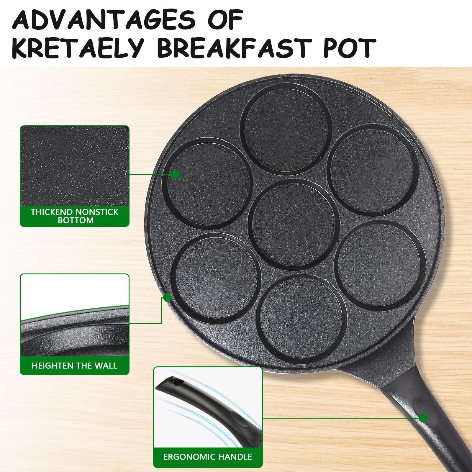 KRETAELY desayunos rápidos con opciones variadas: huevos, vegetales y crepes.