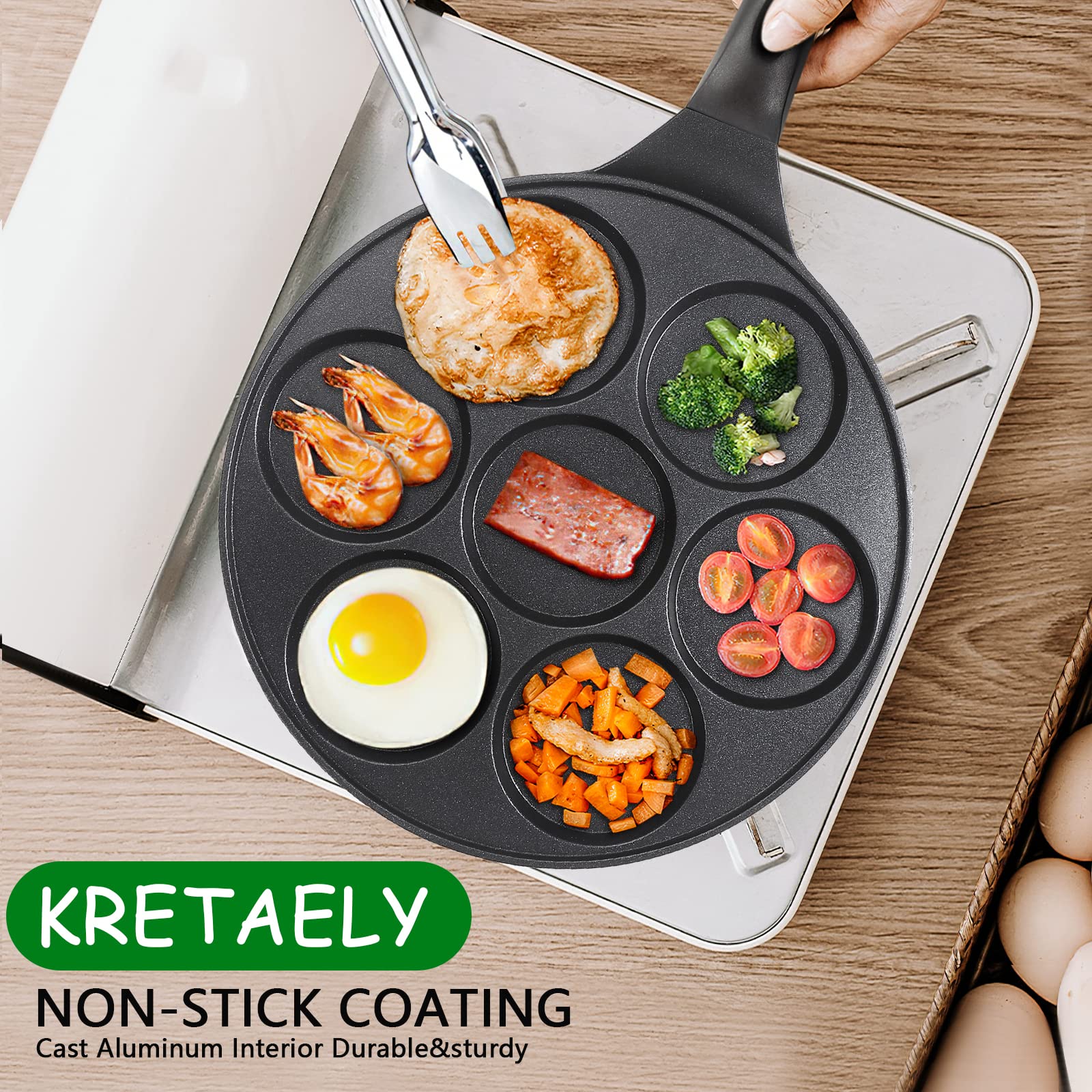 KRETAELY mango ergonómico para voltear con precisión.