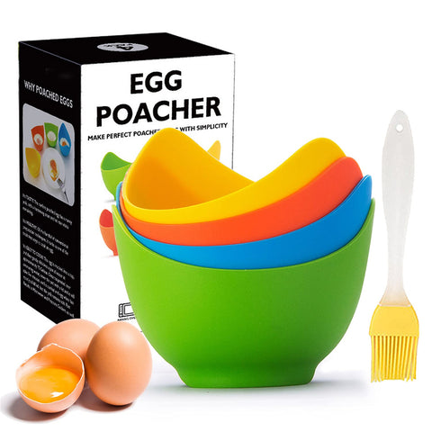 KRGMNHR conjunto de tazas para huevos escalfados, 4 piezas, cocción estable en agua.