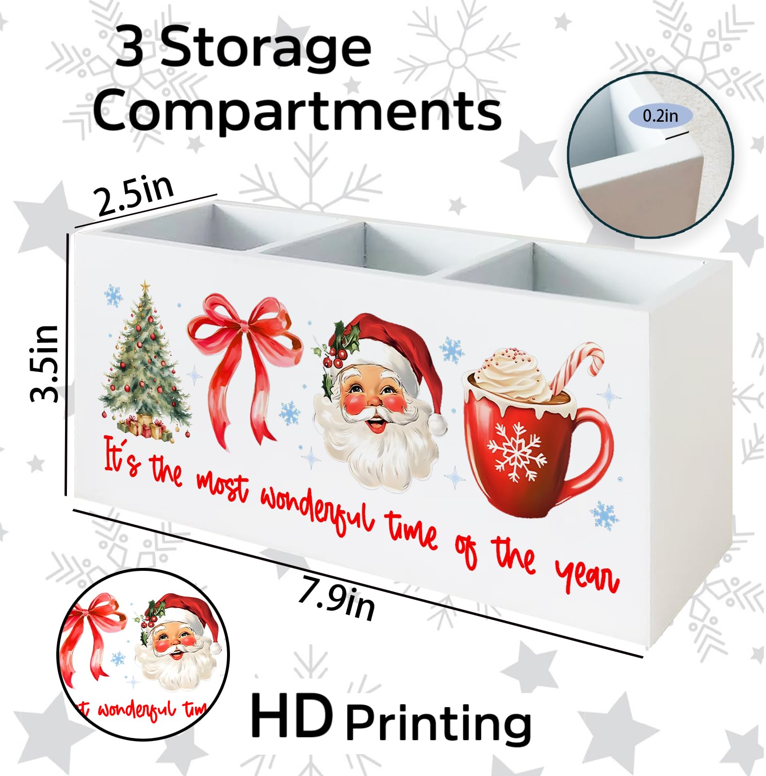 KRHFG caja decorativa de Navidad, perfecta para regalos o mesas festivas.