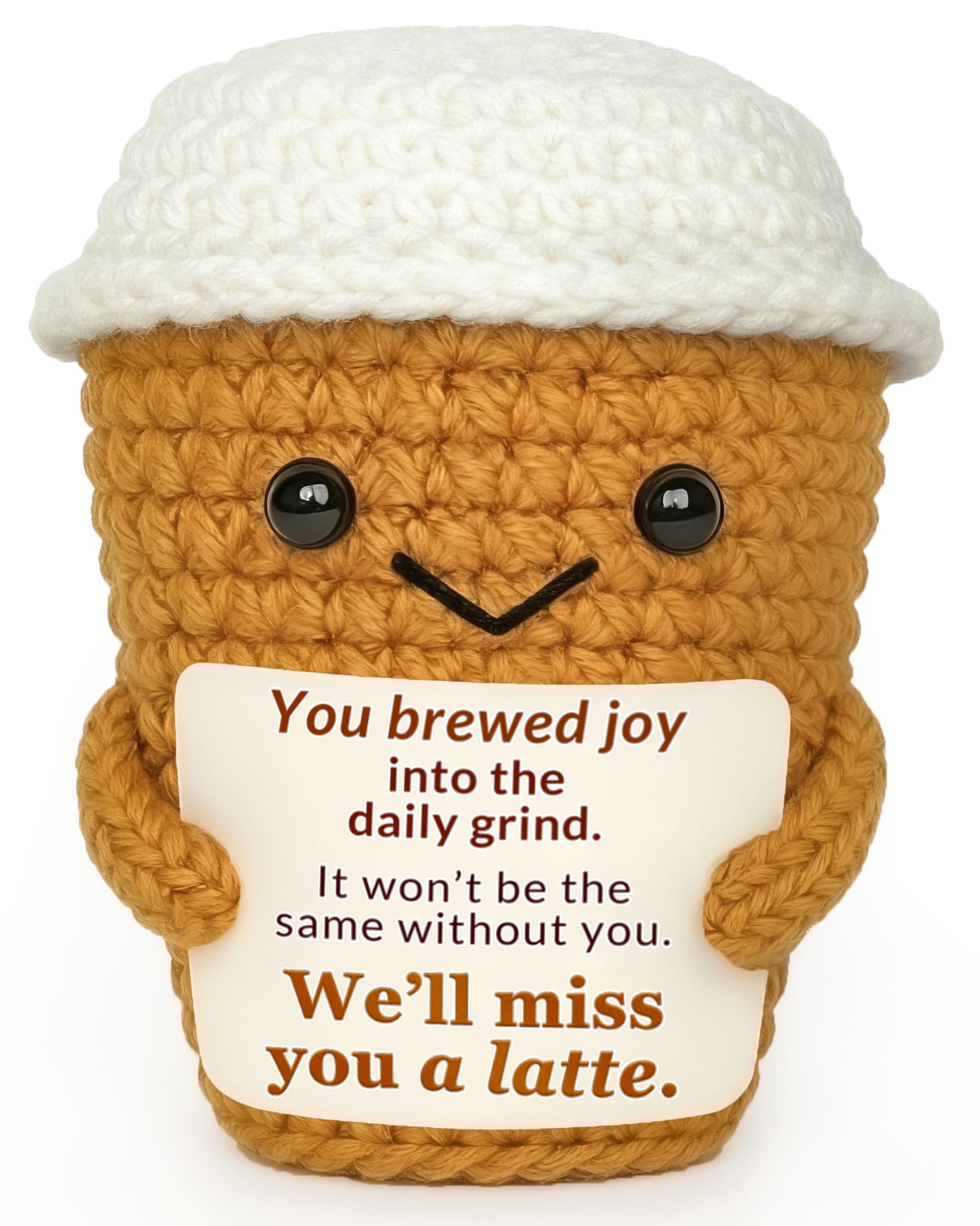 Krinisou taza crochet despedida: detalle tierno para compañeros que se van.