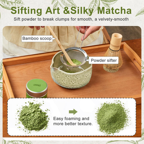 Krispmaild colador de acero 304 para tamizar matcha fino en segundos.