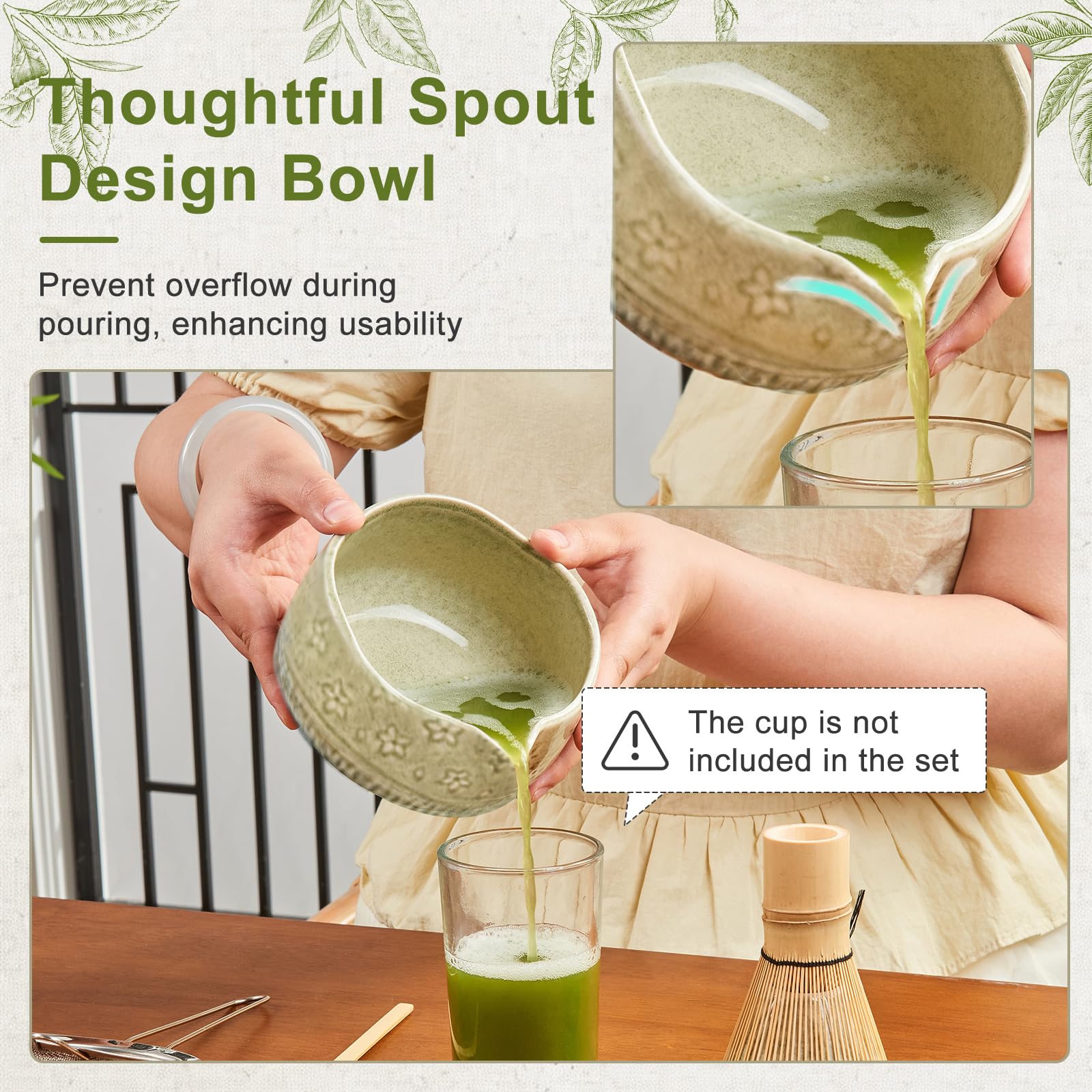 Krispmaild soporte cerámico para secar y exhibir el batidor de matcha.