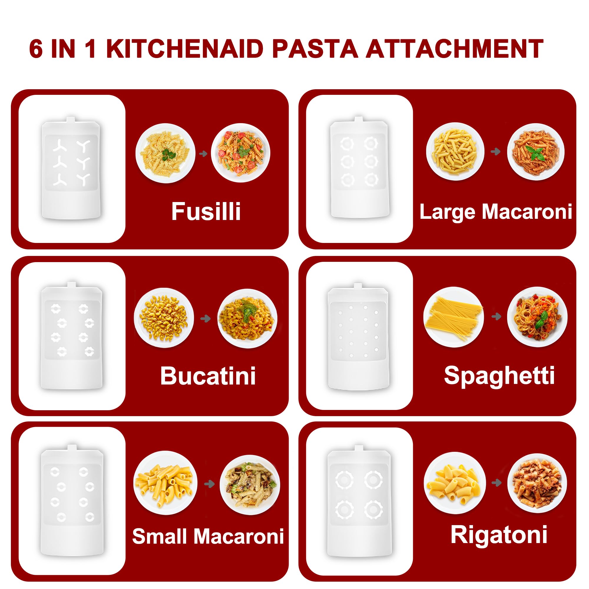 KRISVI accesorio de pasta en acero inoxidable paraKitchenAid