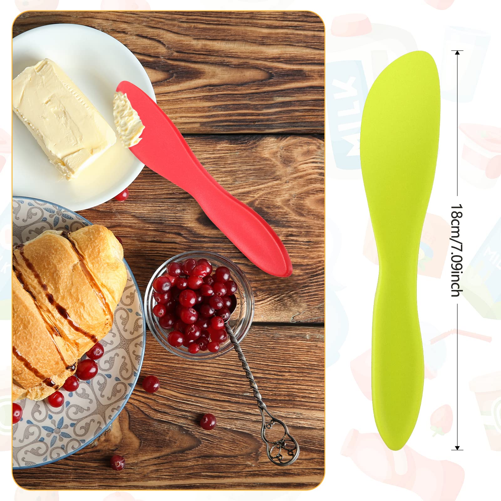 Kritkin espatula dispensadora de queso crema, 18 cm, perfecto para porciones uniformes.