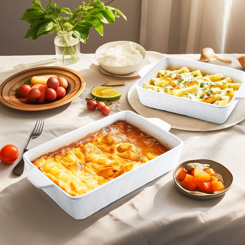 Bandeja cerámica Krokori blanca, apta para lavavajillas y limpieza fácil.